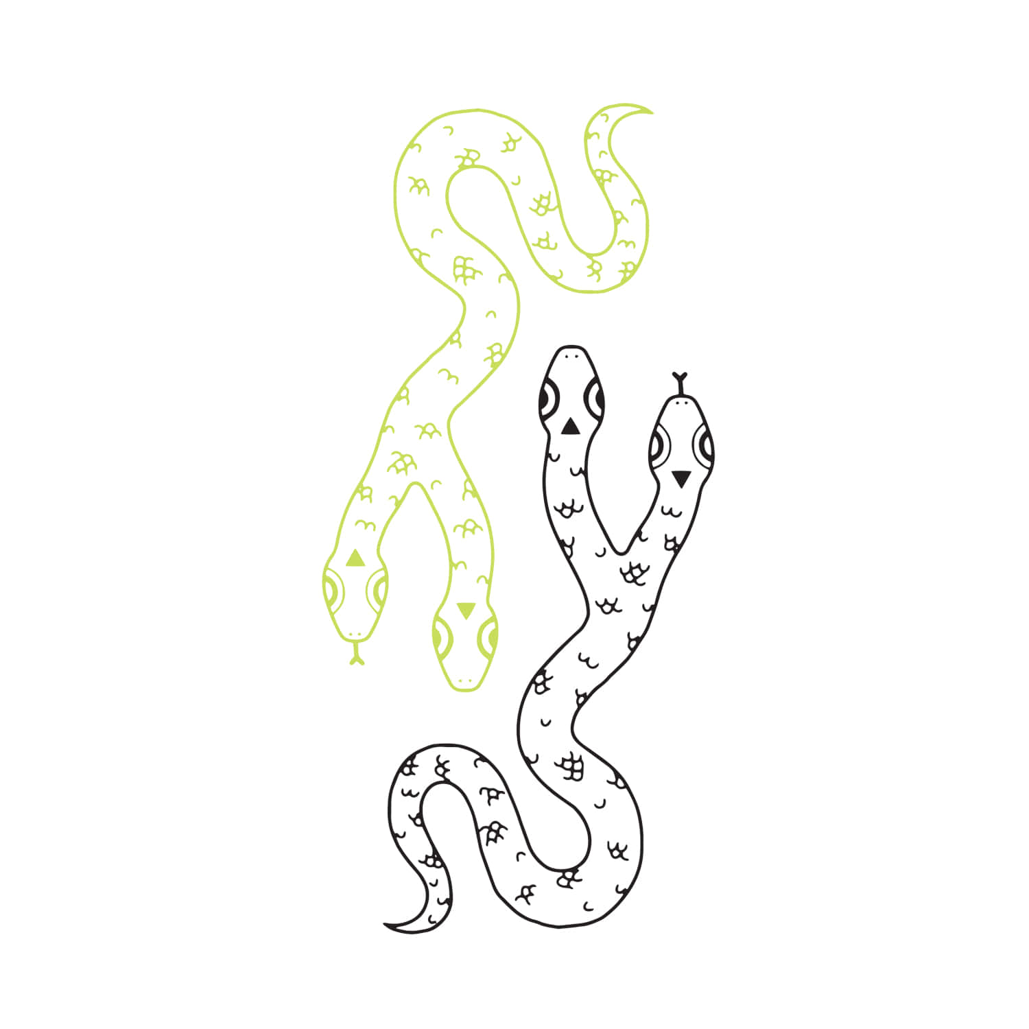 [Tattly] Two Headed Snake Pairs(Glow-In-The-Dark)