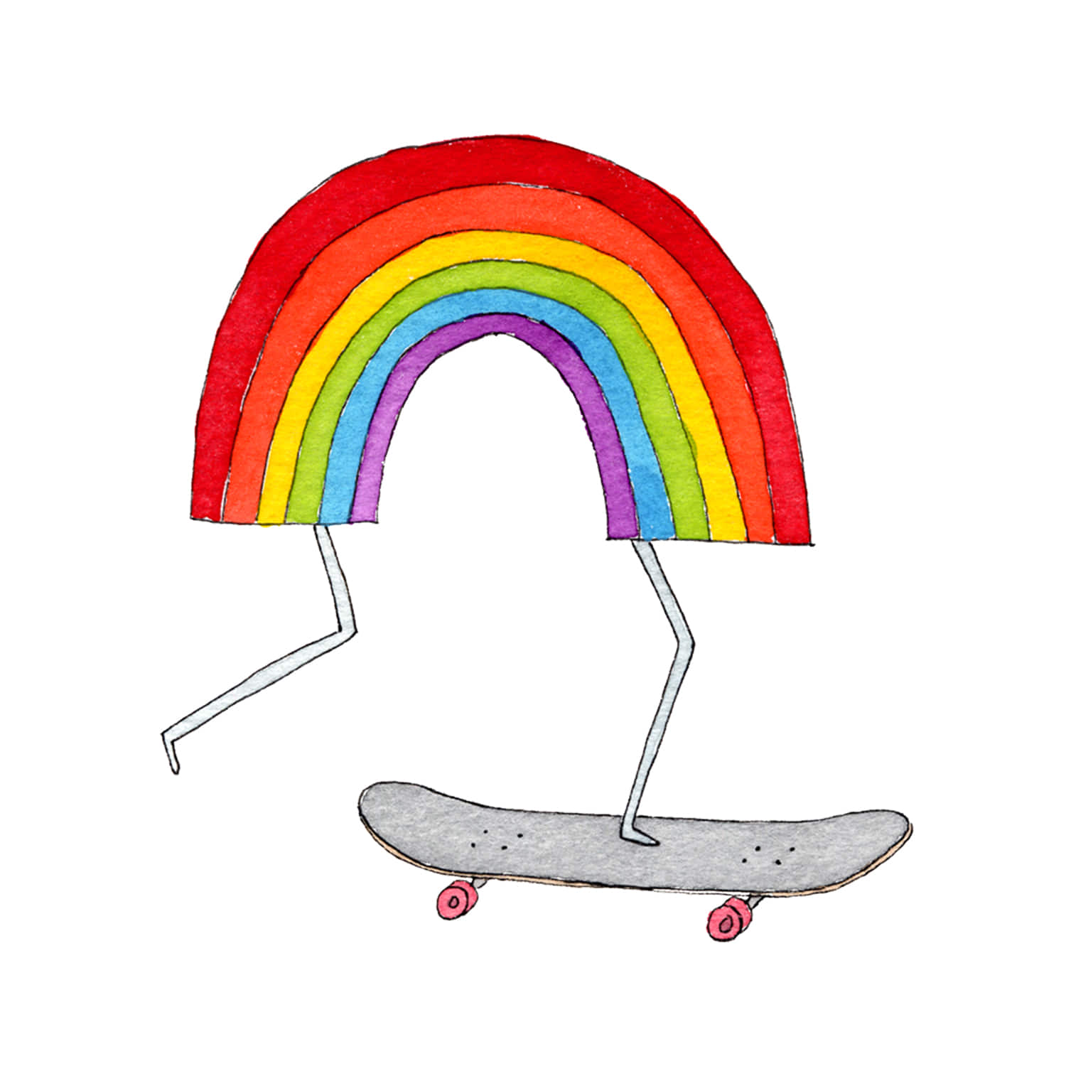 태틀리 Rainbow Skateboard 타투스티커 페어 2매