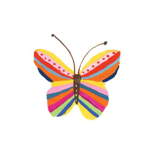 태틀리 Rainbow Butterfly 타투스티커 페어 2매