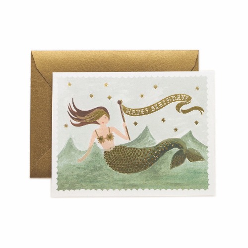 라이플페이퍼 Vintage Mermaid Birthday Card 생일 카드