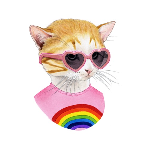 태틀리 Rainbow Kitten 타투스티커 페어 2매