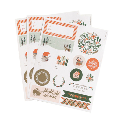 [Rifle Paper Co.] Holiday Stickers &amp; Labels [3 Sheets]