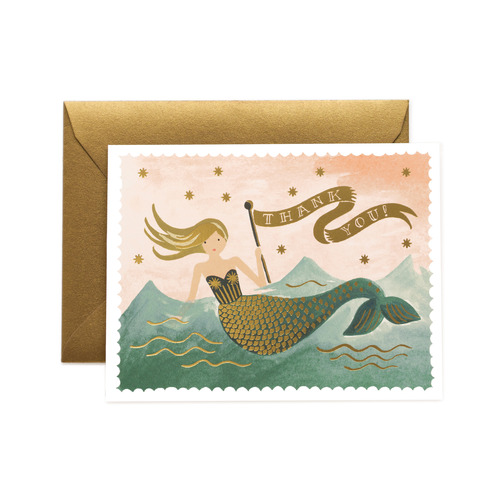 라이플페이퍼 Mermaid Thank You Card 감사 카드